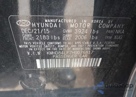 2017 Hyundai Elantra Se z USA, uszkodzony, nr VIN KMHD84LF7HU076817